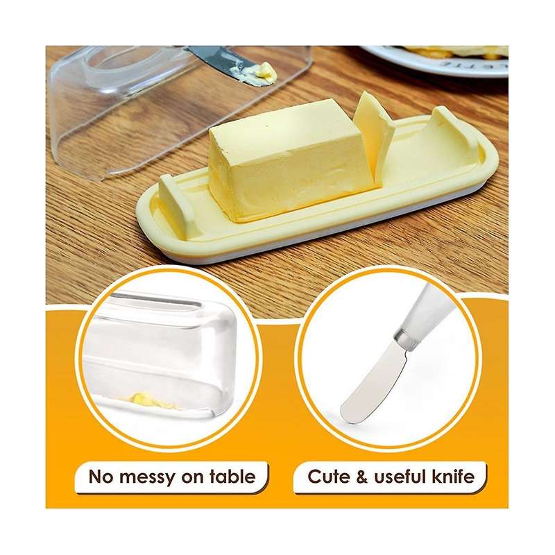 Butter Dish with Clear Lid, Butter Container Holds for Countertop, Unbreakable Butter Keeper for Hom