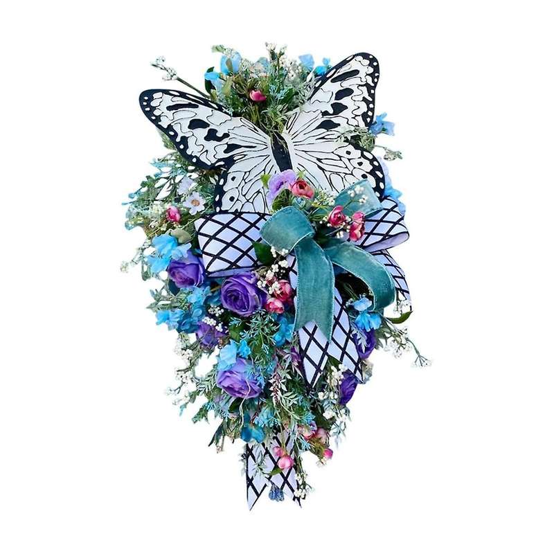 Butterfly Summer Wreaths for Front Door Spring Summer Butterflies Decor Welcome Sign Summer Wreath