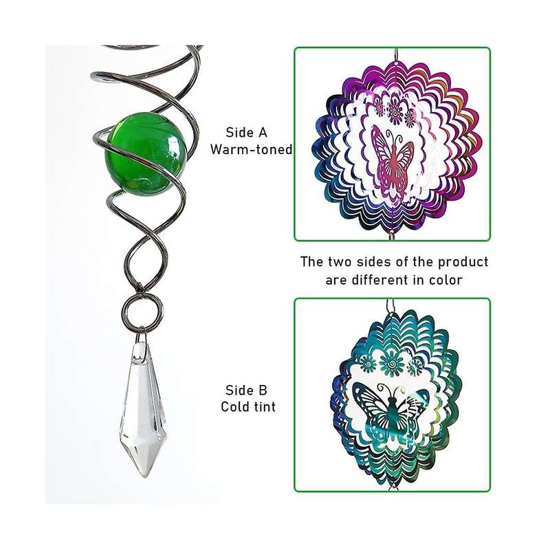 Butterfly Rotating Wind Spinner Garden Decoration Outdoor Wind Chimes Room Balcony Bedroom Decor