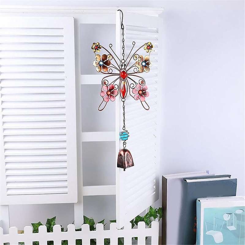 Butterfly Wind Chimes, Outdoor Indoor Decor, Metal Butterfly, Mobile Romantic Wind for Grandma Gifts