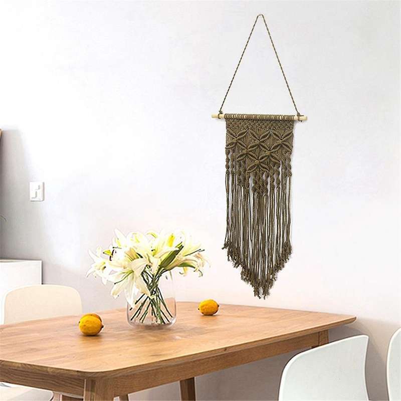 B-Wall Hanging Knitted Tapestry Style Hand-Woven Tapestry Macrame Home Decorations
