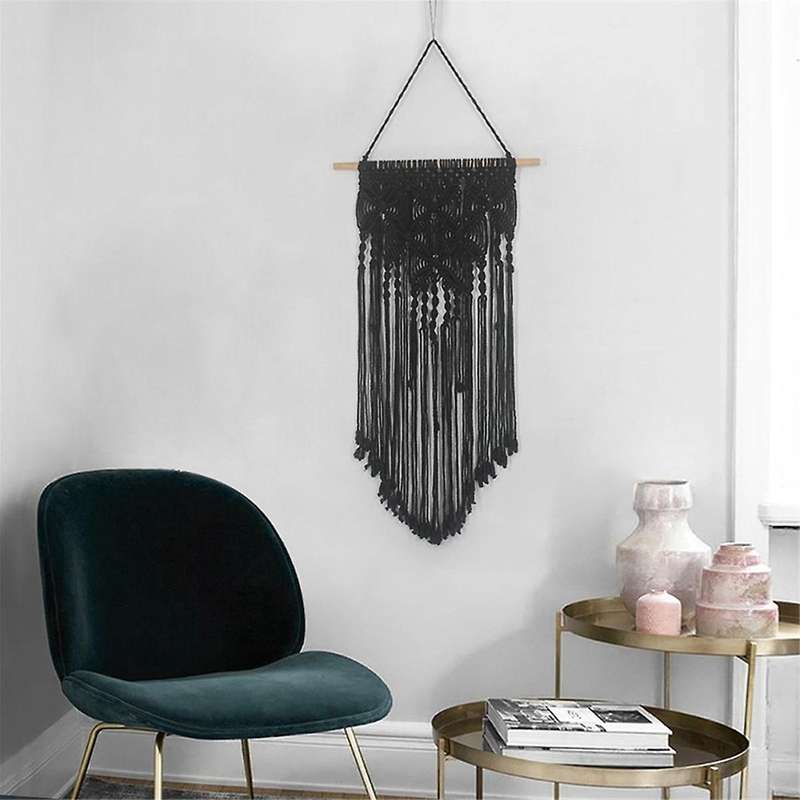 B-Wall Hanging Knitted Tapestry Style Hand-Woven Tapestry Macrame Home Decorations