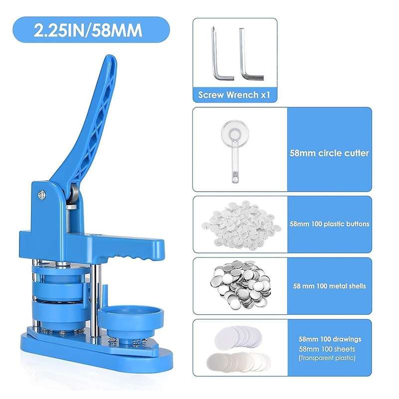 Button Maker Machine 58mm -100 Button Making Supplies - Pin Maker Machine Button Press Machine for D