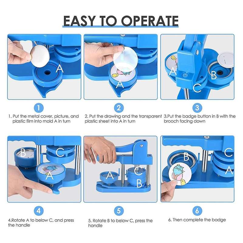 Button Maker Machine 58mm -100 Button Making Supplies - Pin Maker Machine Button Press Machine for D