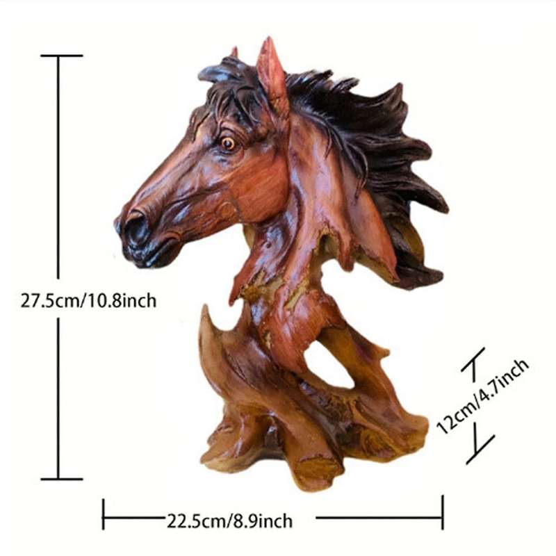 C Imitation Root Animal Head Statue, Retro Sculpture,Artificial Resin Ornaments,Suitable for Office