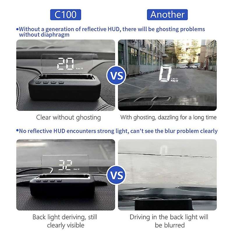 C100/OBD2 HUD , Auto Electronics OBD2 Hud Car Speed Projector Display Driving Computer