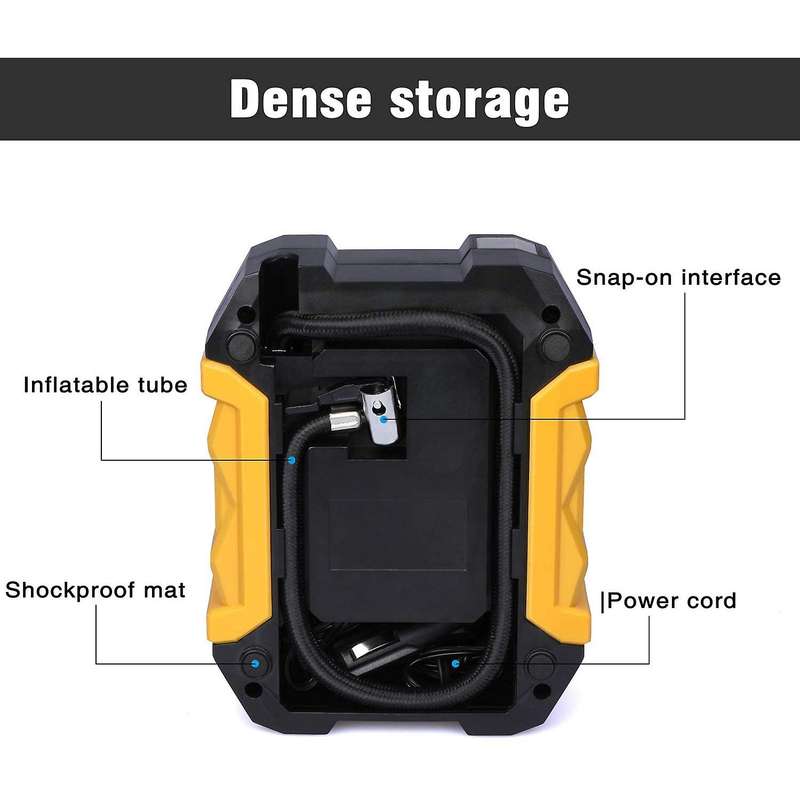 C12V Ar Air Pump Hand-Held Portable Tire Inflation Machine, 22 Cylinder Pointer Display Air Compress