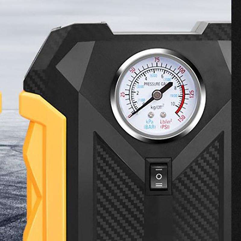 C12V Ar Air Pump Hand-Held Portable Tire Inflation Machine, 22 Cylinder Pointer Display Air Compress