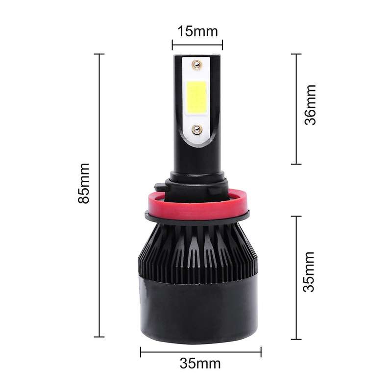 C6 Car Headlight Bulb Led Lamp H8/H9/H11 Led Headlight Bulbs,2Pcs 6500K Cool White Led Headlight Fog