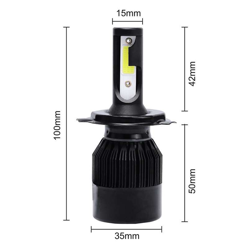 C6 Car Headlight Bulb Led Lamp H4/9003/Hb2 Led Headlight Bulbs,2Pcs 6500K Cool White Led Headlight F