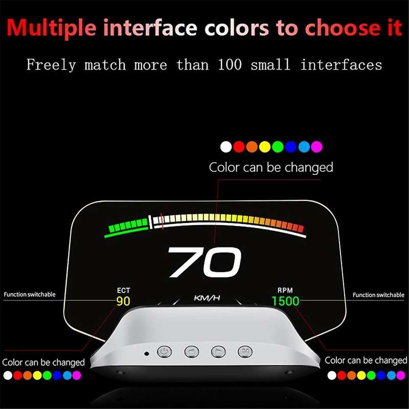C3 Car Heads Up Display C3 GPS OBD2 HUD Navigation Digital Speedometer on Board Computer Projector O