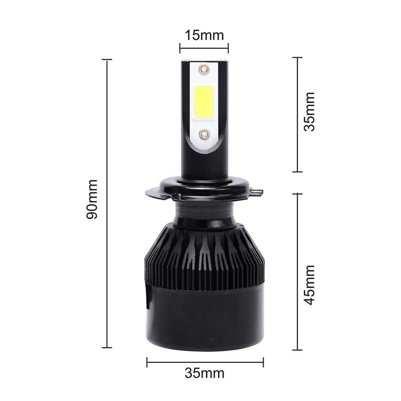 C6 Car Headlight Bulb Led Lamp H7 Led Headlight Bulbs,2Pcs 6500K Cool White Led Headlight Fog Light