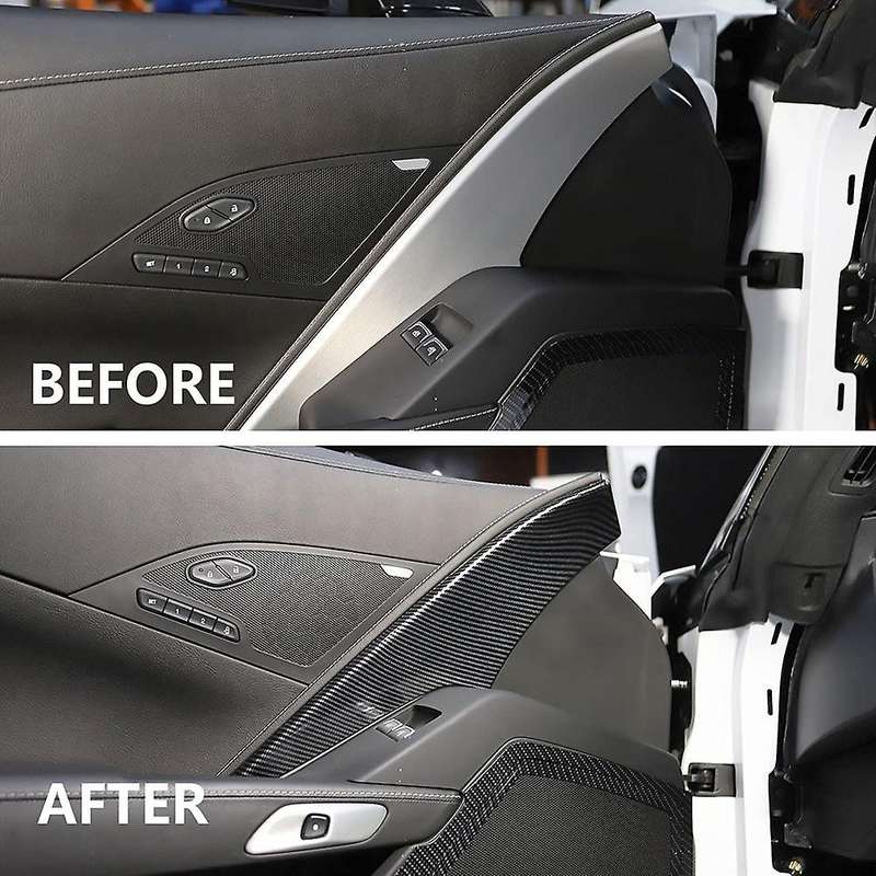Cab Door Panel Cover Trim for Corvette C7 2014 2015 2016 2017 2018 2019 Accessories Abs Carbon Fibe