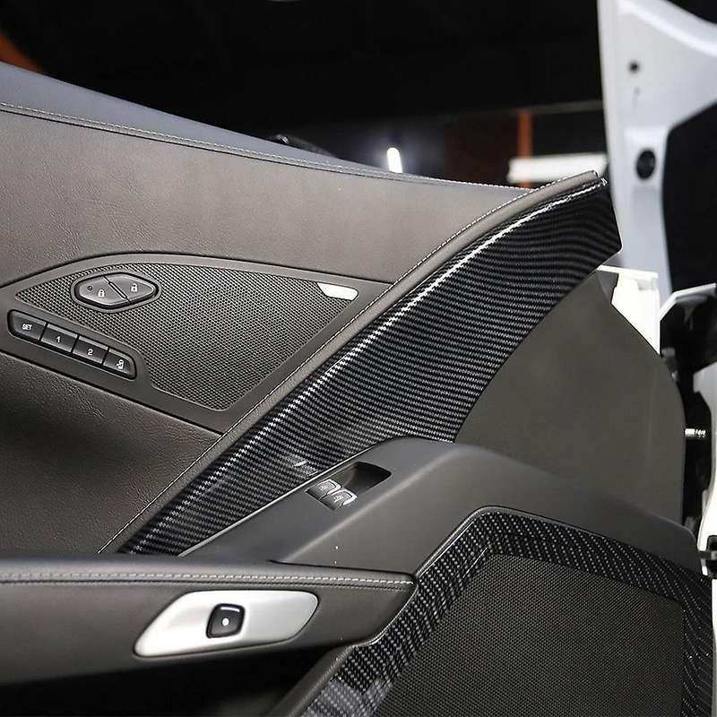 Cab Door Panel Cover Trim for Corvette C7 2014 2015 2016 2017 2018 2019 Accessories Abs Carbon Fibe