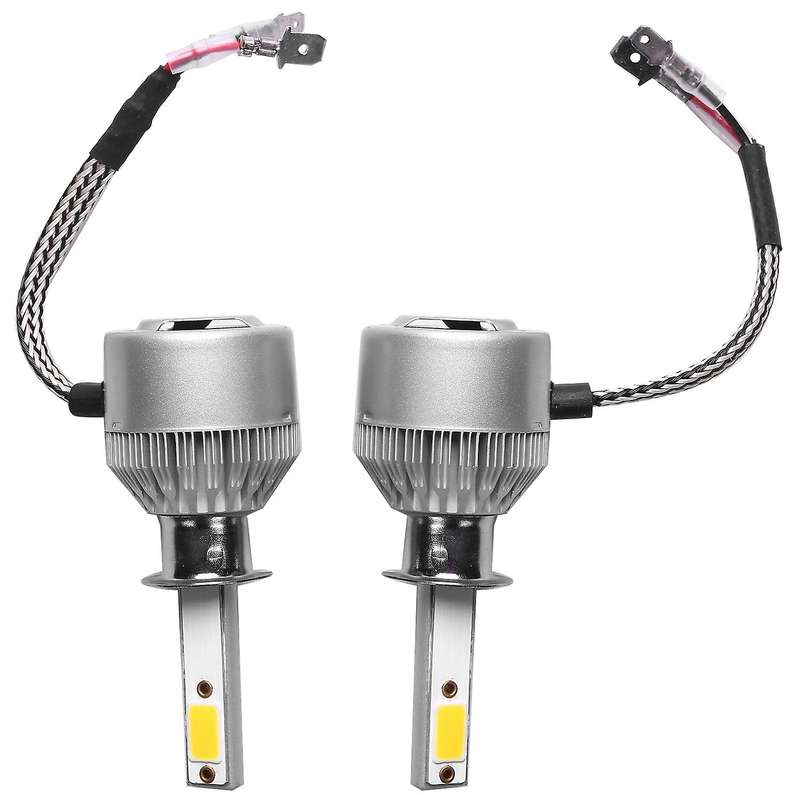 C6 Led Car Headlight Bulbs, 2Pcs 3000K Yellow Light Led Headlight Fog Light-Bulbs 72W 8000Lm Convers