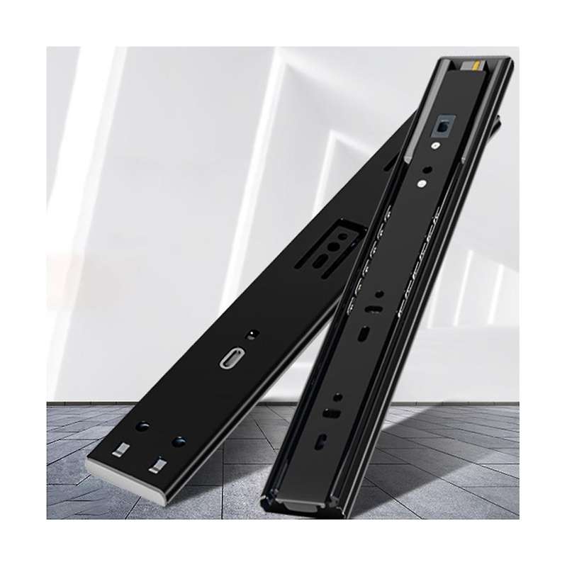 Cabinet Thickened 3-section Buffer Mute Drawer Slide Rail Damping Wardrobe Door 3-section Track