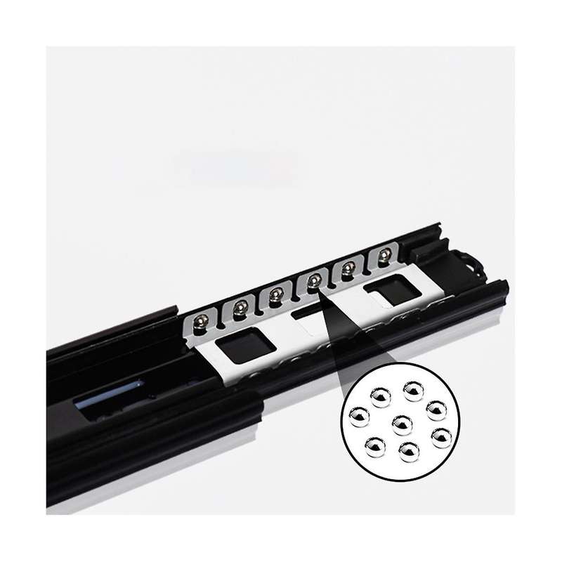 Cabinet Thickened 3-section Buffer Mute Drawer Slide Rail Damping Wardrobe Door 3-section Track