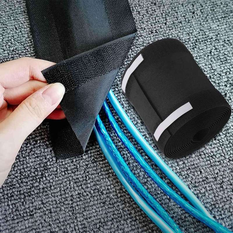 Cable Grip Floor Cords Cable Protector Only for Commercial Office Carpet (Black,10 Feet)