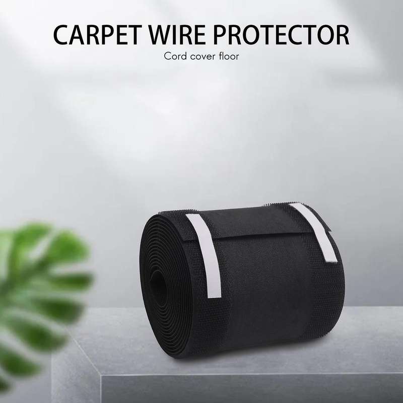 Cable Grip Floor Cords Cable Protector Only for Commercial Office Carpet (Black,10 Feet)
