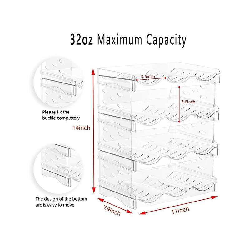 Cabinet Water Bottle Storage Rack, Beverage Bottle Storage Display Rack, Stackable Cup Rack for Kitc