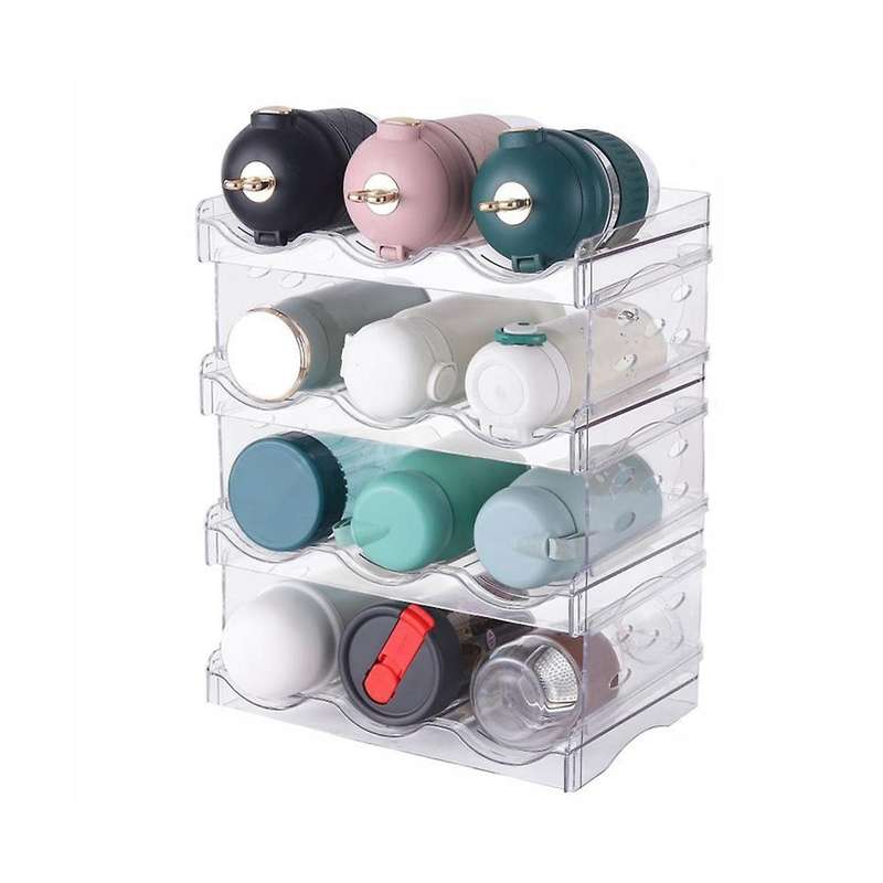 Cabinet Water Bottle Storage Rack, Beverage Bottle Storage Display Rack, Stackable Cup Rack for Kitc