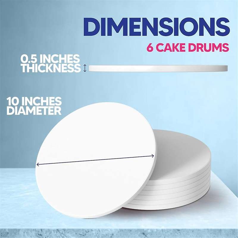 Cake Boards,12 Inch Cake Drum Cake Boards 12 Inch Round - Bend Resistant Multi-Layered Cake Base for