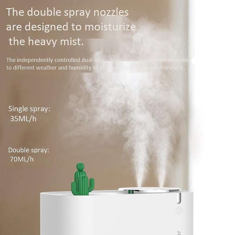 Cactus Humidifier Large Capacity 3L Double Nozzle Mute Home Office Air Humidification