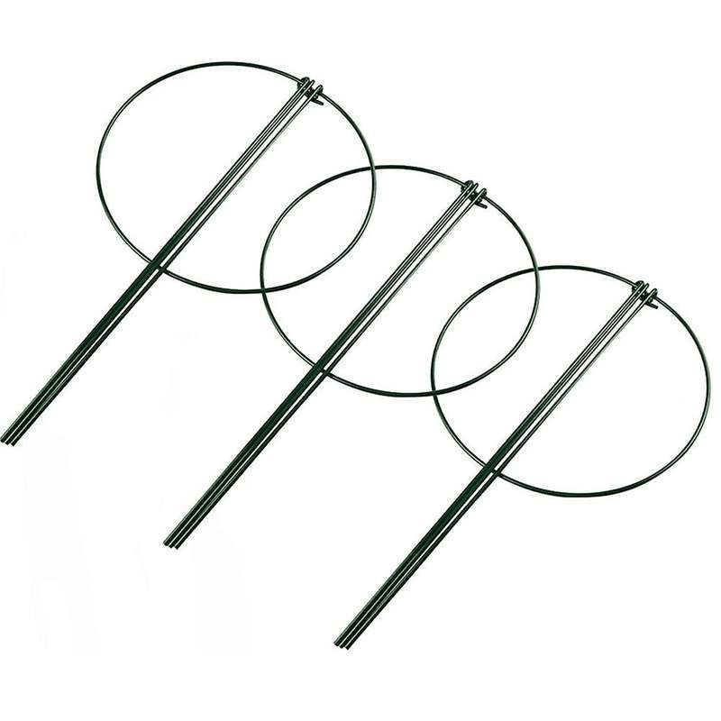 Cage Rings Garden Plant Support Brace, Pack Of 10 Plant Stakes Rings, Strong Garden Supports