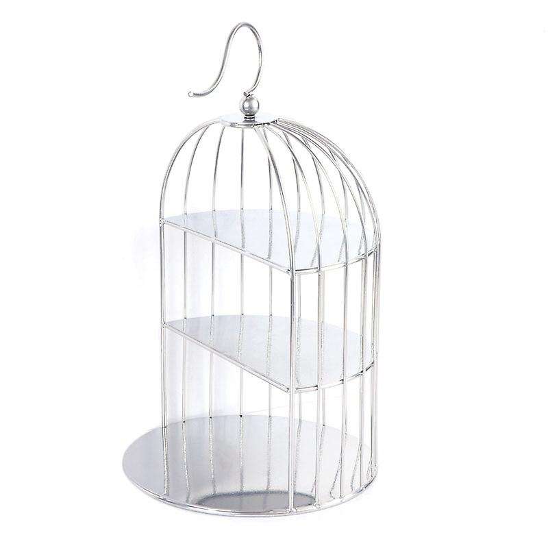 Cage Food Stand Display Rack Three-Layer Dessert Table Tray Cake Rack Afternoon Tea Center Shelf B