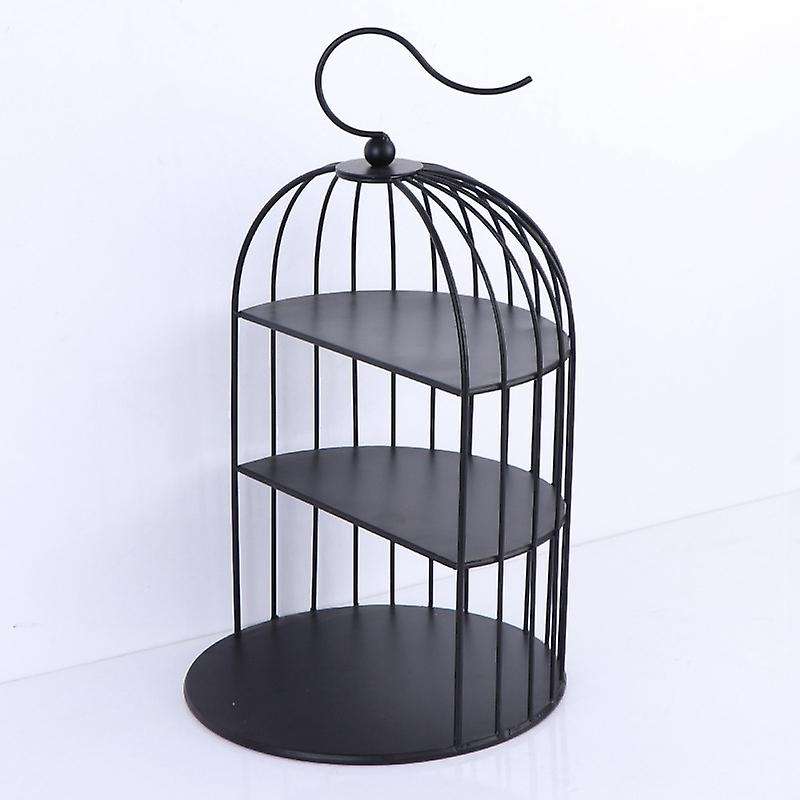 Cage Food Stand Display Rack Three-Layer Dessert Table Tray Cake Rack Afternoon Tea Center Shelf B