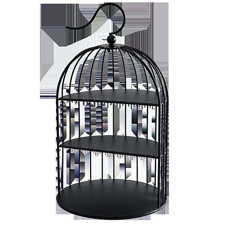 Cage Food Stand Display Rack Three-Layer Dessert Table Tray Cake Rack Afternoon Tea Center Shelf B