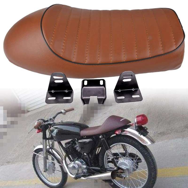 Cafe Motorcycle Seat Hump Saddle for GS XJ CG125 CB350 Brown