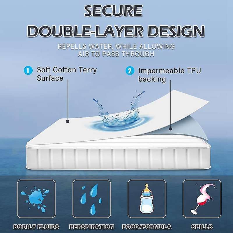 Cal Waterproof Mattress Cover Washable Noiseless Premium Terry