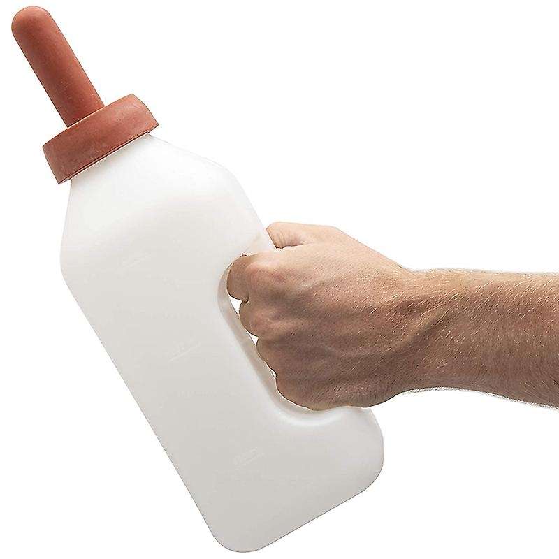Calf with Handle and Push-on Nipple 2 Quart for Nursing Baby Cows