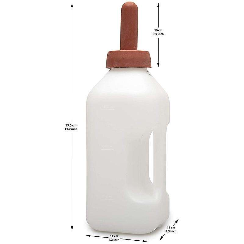 Calf with Handle and Push-on Nipple 2 Quart for Nursing Baby Cows