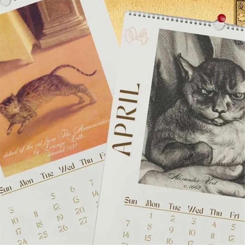 Calendat 2024 Ugly Cats Calendar New Year Gift Wall Hanging Calendar Home Decor for Planning Calenda