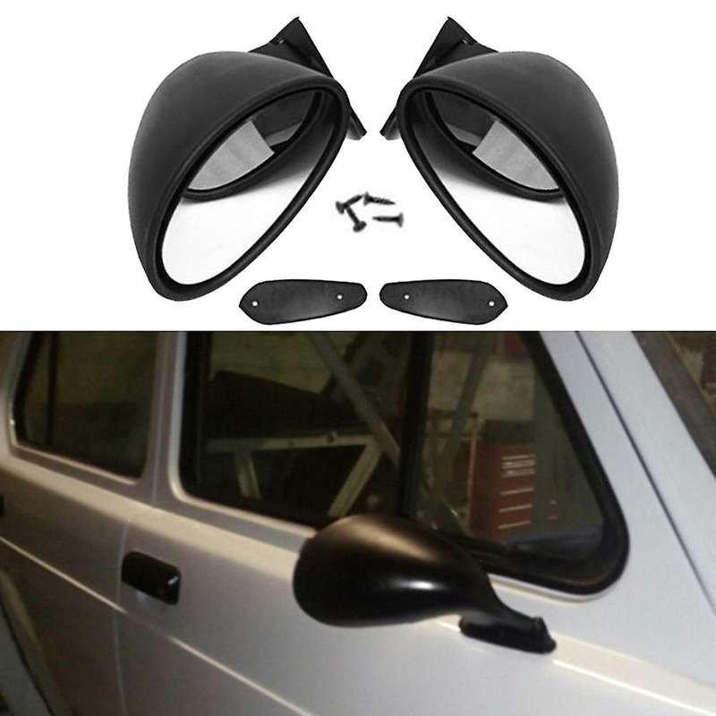 California Style Left & Right Car Classic Retro Door Wing Side Mirror Rearview Vintage Universal Bl