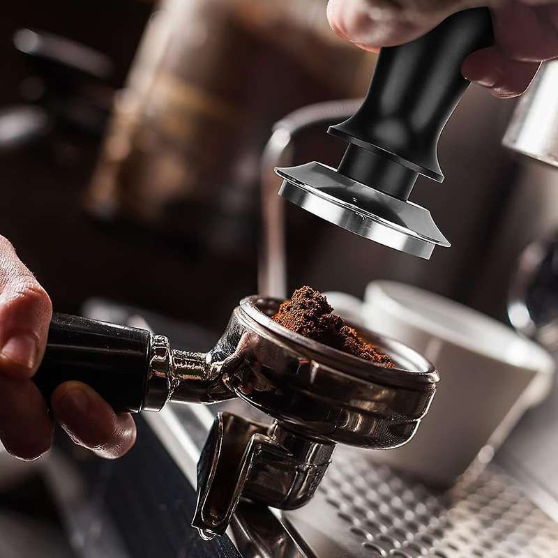 Calibrated Espresso Tamper Coffee Tamper with Spring Loaded Tamper Tool Powder Press with Flat Stai