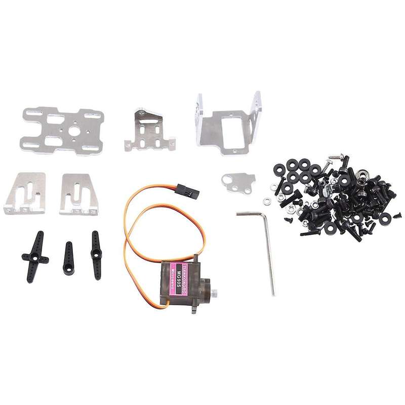 Camera Dual Axle Gimbal Bracket with Cooling Fan with 2 Servo ,9g Servo Pan Mount Stand for Fpv Dro