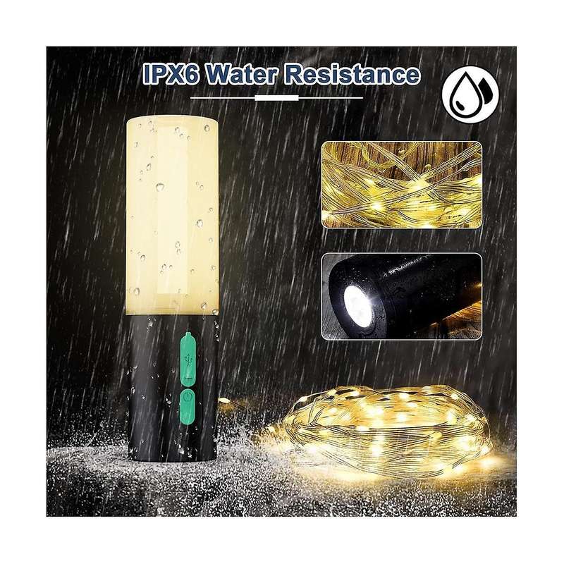 Camping ,33ft String Light with Camping Lantern,camping Lights 7 Light Modes,waterproof for Outdoor