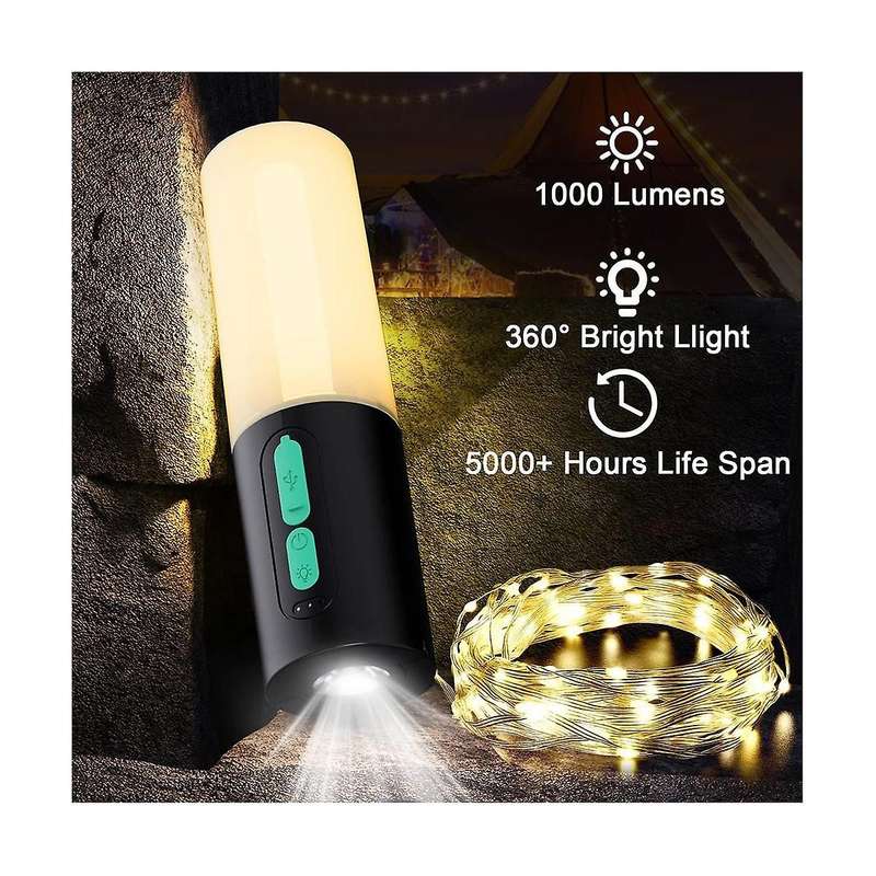 Camping ,33ft String Light with Camping Lantern,camping Lights 7 Light Modes,waterproof for Outdoor