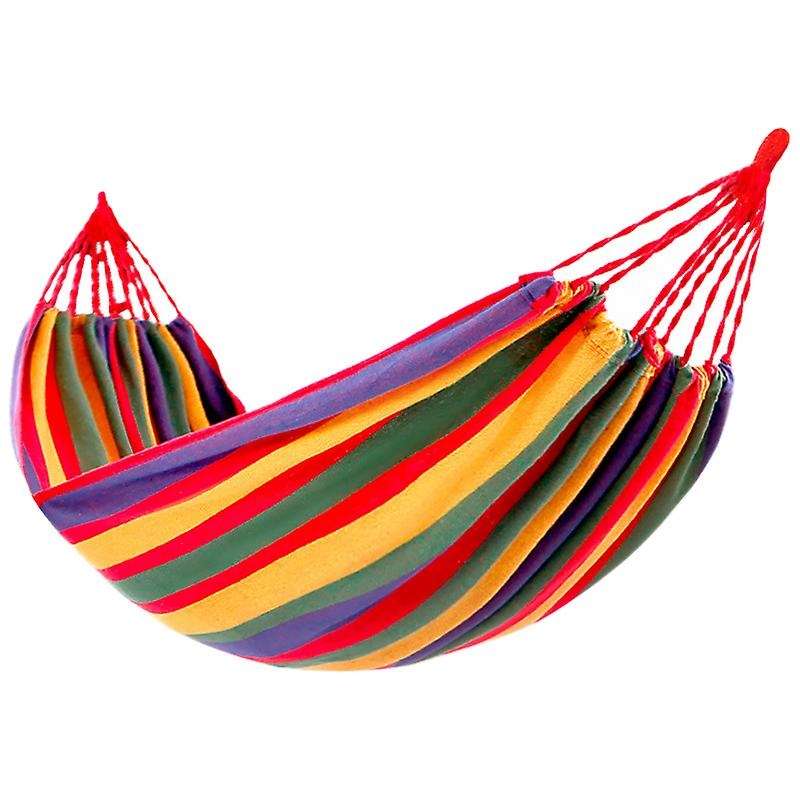 Camping Hammock Portable Hammock Outdoor Hammock Travel Camping Swing Canvas Stripe Hang Bed Hammo