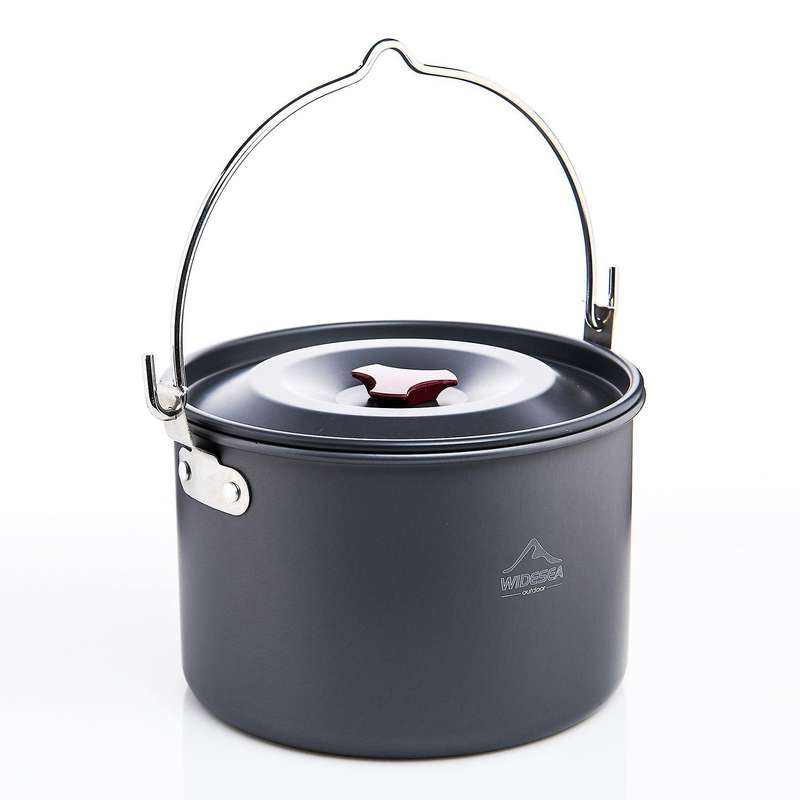 Camping Pot Hanging Aluminium 4L Pot Outdoor Cookware Pot for Cooking Picnic Camping Hiking Fishing