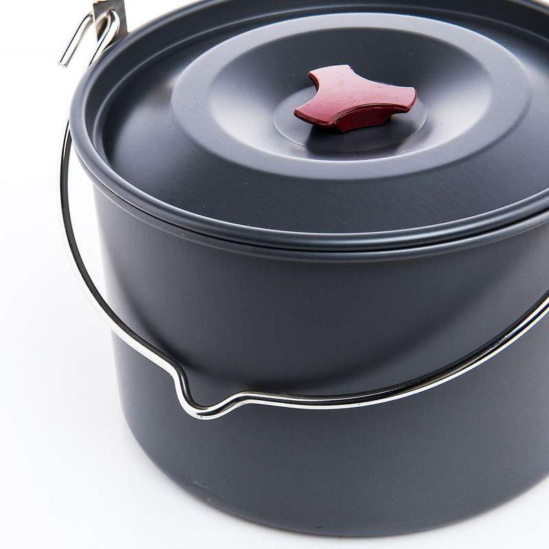 Camping Pot Hanging Aluminium 4L Pot Outdoor Cookware Pot for Cooking Picnic Camping Hiking Fishing