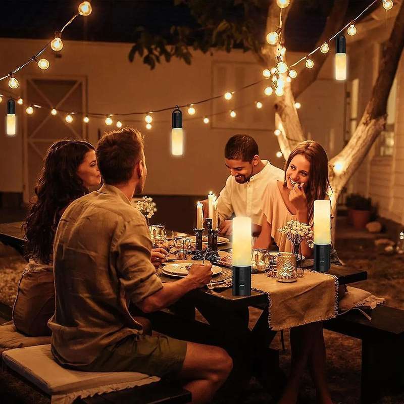 Camping Lantern with String Light(33Ft), Rechargeable 4000MAh Charger Bank, IP44 Waterproof Camping