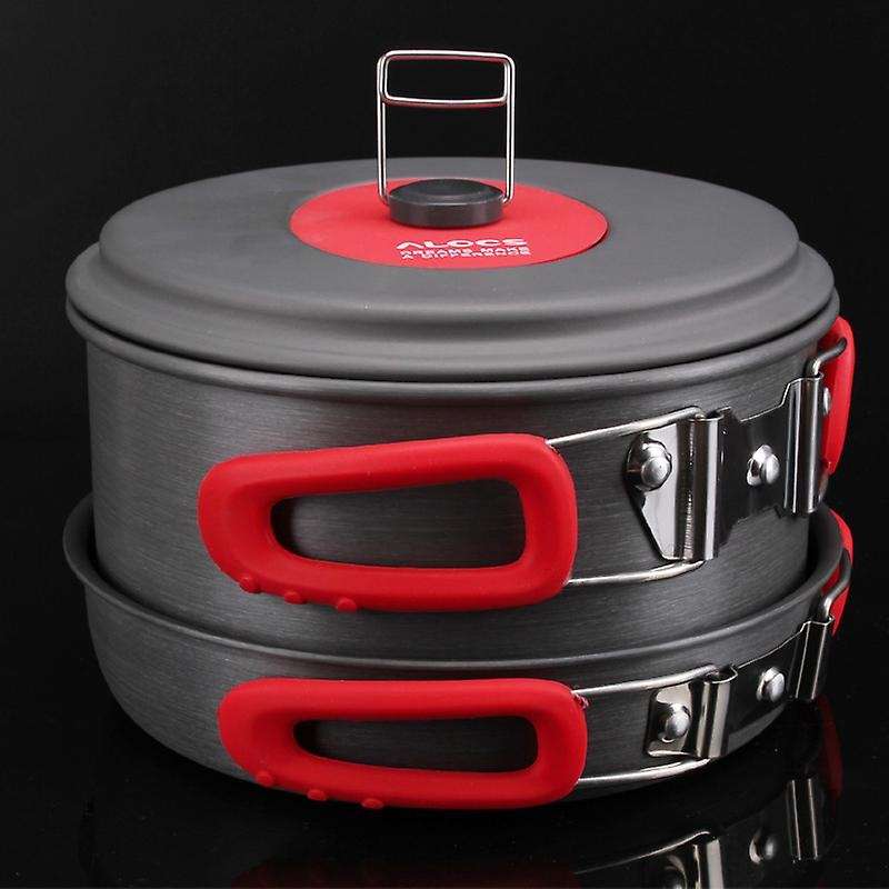 Camping Pot Set 5-6 People Camping Outdoor Cookware Picnic Equipment and Tableware Kettle Frying Pan