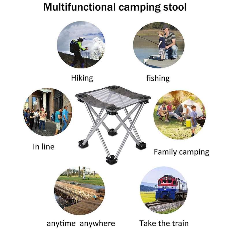 Camping Stool Portable Folding Stool with Carry Bag Ultralight Multifunctional Stool for Outdoor Hik