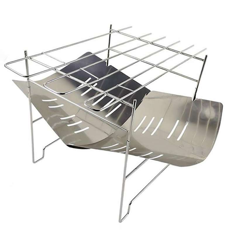 Camping Stove 2-In-1 Portable Folding Stainless Steel Barbecue Grill Camp Firepit Outdoor Camping Wo