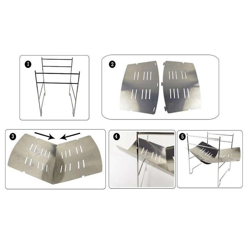 Camping Stove 2-In-1 Portable Folding Stainless Steel Barbecue Grill Camp Firepit Outdoor Camping Wo