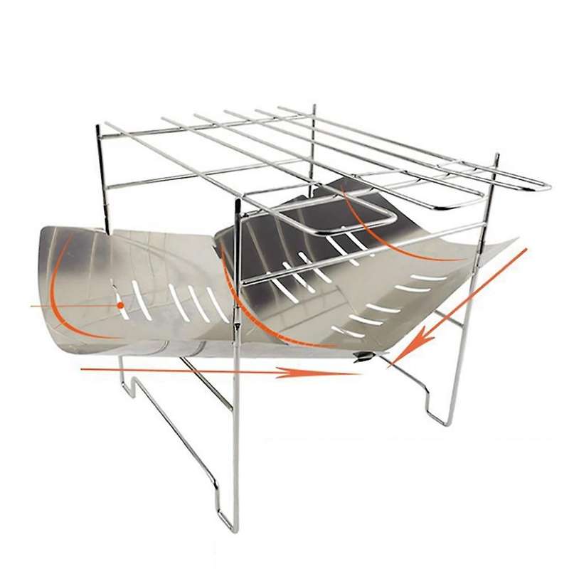 Camping Stove 2-In-1 Portable Folding Stainless Steel Barbecue Grill Camp Firepit Outdoor Camping Wo